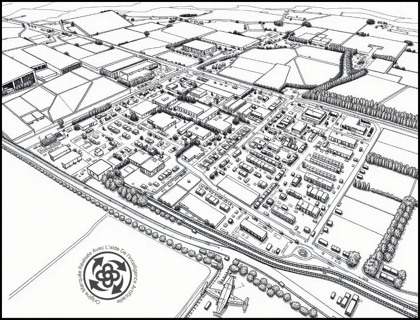 Rdnoeyevska Mixed Industrial Agricultural Village Railway Draughtman Sketch Image